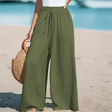 3pcs Women Wide Leg Pants High Waist Flowy Beach Trousers