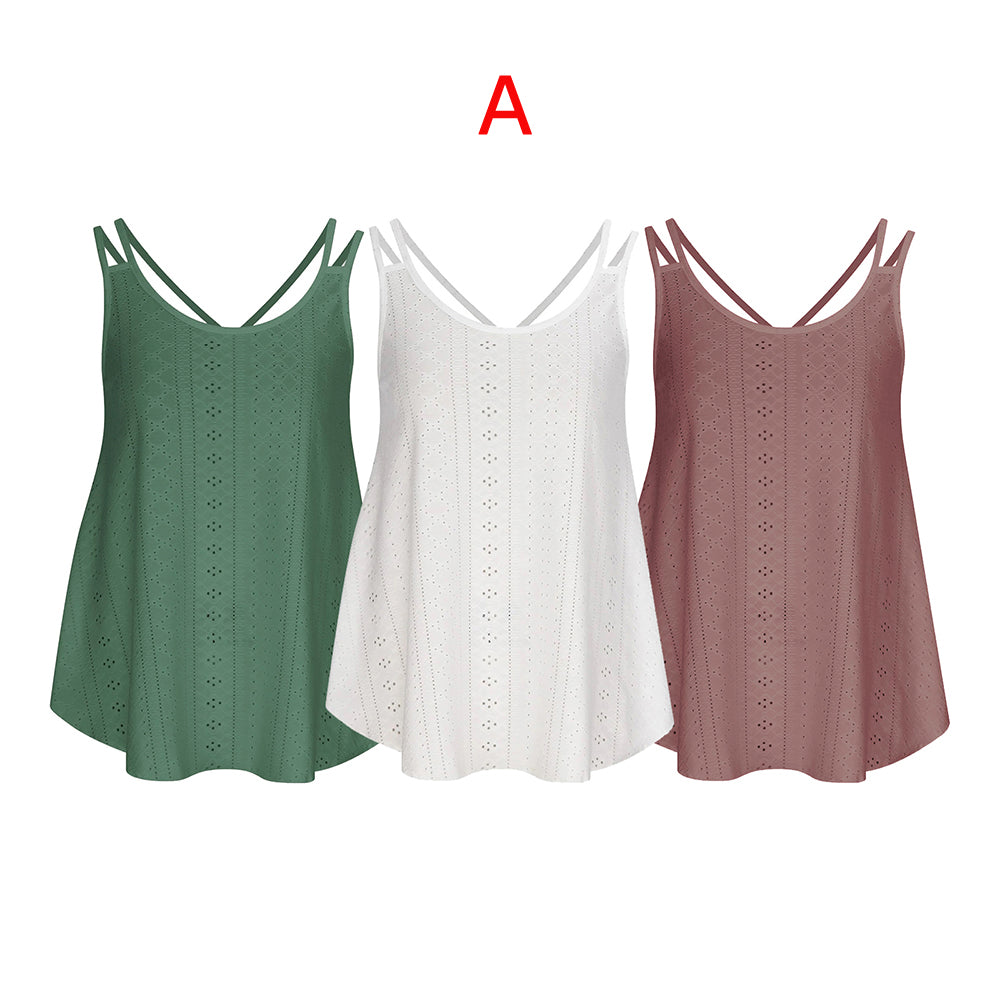 3pcs Loose Bohemian Style Women's Sleeveless Halter Top
