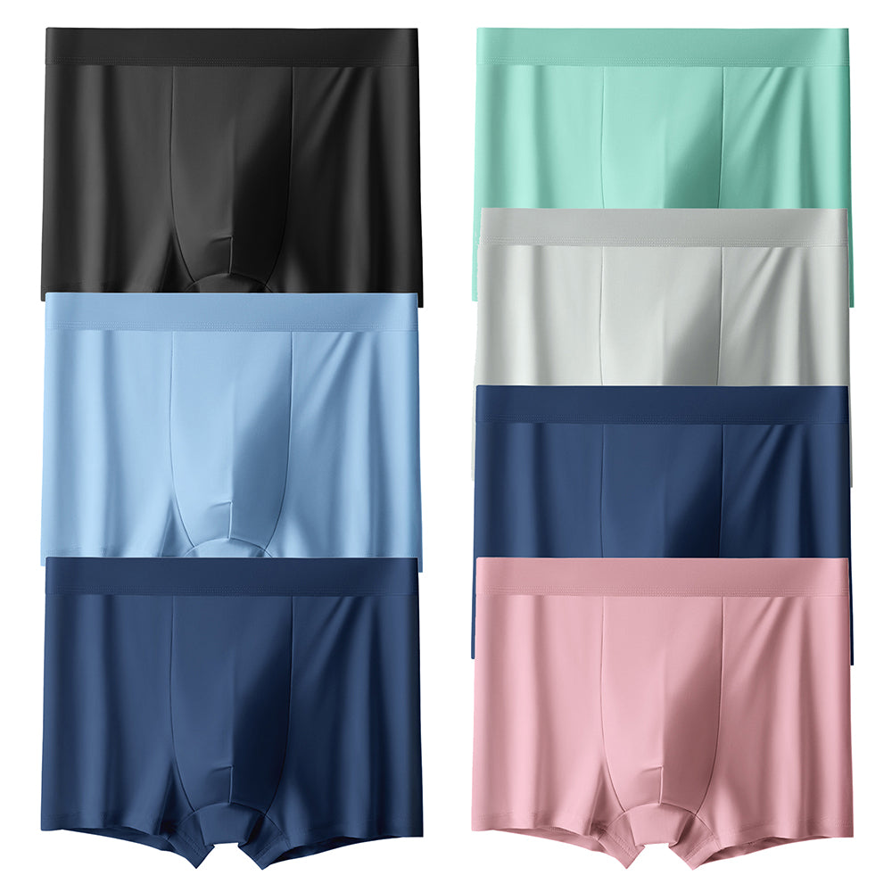 7pcs Men's Ice Silk Comfortable Soft Boxer Shorts