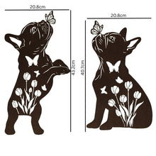 2pcs Black Dog Silhouette Outdoor Art Display Garden Stakes