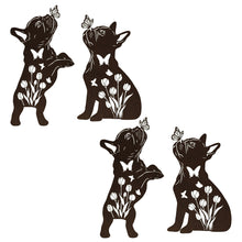 2pcs Black Dog Silhouette Outdoor Art Display Garden Stakes