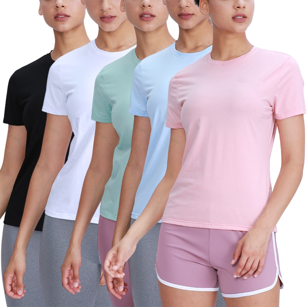 5pcs Women’s Quick Dry Yoga Sports T-Shirts