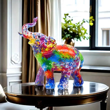 Modern Painting Graffiti Resin Elephant Sculpture Table Ornaments