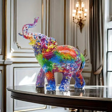 Modern Painting Graffiti Resin Elephant Sculpture Table Ornaments