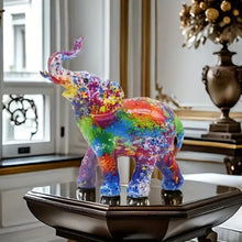 Modern Painting Graffiti Resin Elephant Sculpture Table Ornaments