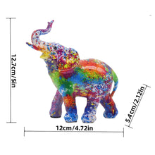 Modern Painting Graffiti Resin Elephant Sculpture Table Ornaments
