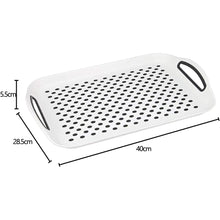 2pcs Anti-Slip Rectangular Plastic Dinner Drinks Serving Tray