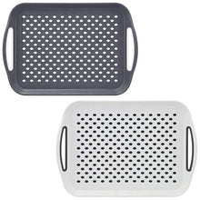 2pcs Anti-Slip Rectangular Plastic Dinner Drinks Serving Tray