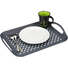 2pcs Anti-Slip Rectangular Plastic Dinner Drinks Serving Tray