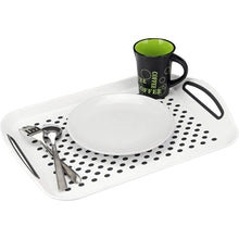 2pcs Anti-Slip Rectangular Plastic Dinner Drinks Serving Tray