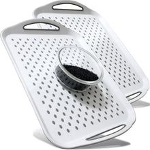 2pcs Anti-Slip Rectangular Plastic Dinner Drinks Serving Tray