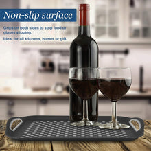 2pcs Anti-Slip Rectangular Plastic Dinner Drinks Serving Tray