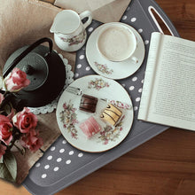 2pcs Anti-Slip Rectangular Plastic Dinner Drinks Serving Tray