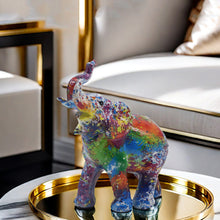 Modern Painting Graffiti Resin Elephant Sculpture Table Ornaments