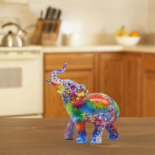 Modern Painting Graffiti Resin Elephant Sculpture Table Ornaments