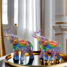 Modern Painting Graffiti Resin Elephant Sculpture Table Ornaments
