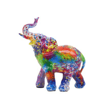 Modern Painting Graffiti Resin Elephant Sculpture Table Ornaments
