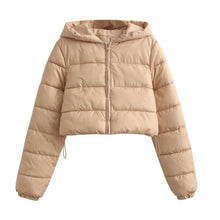 Women's Cotton-Padded Coat Lightweight Solid Color Warm Jacket