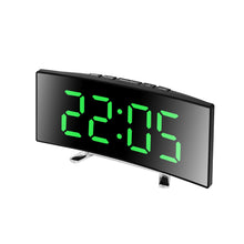 Curved LED Mirror Alarm Clock with Large Display