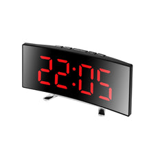 Curved LED Mirror Alarm Clock with Large Display