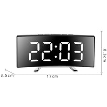 Curved LED Mirror Alarm Clock with Large Display