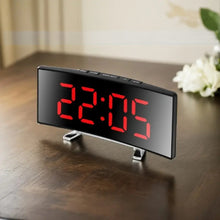 Curved LED Mirror Alarm Clock with Large Display