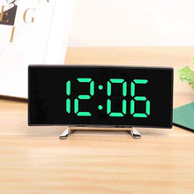 Curved LED Mirror Alarm Clock with Large Display