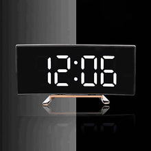 Curved LED Mirror Alarm Clock with Large Display