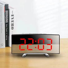 Curved LED Mirror Alarm Clock with Large Display