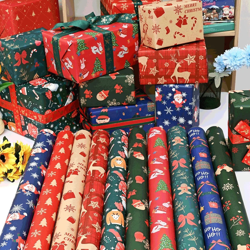 6/10 Pieces Christmas Gift Wrapping Paper