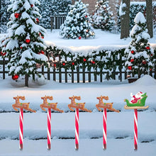 Santa Claus Reindeer Set Solar Powered Christmas Pathway Lights