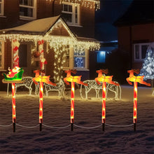 Santa Claus Reindeer Set Solar Powered Christmas Pathway Lights