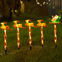 Santa Claus Reindeer Set Solar Powered Christmas Pathway Lights
