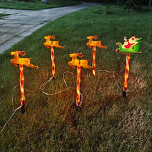 Santa Claus Reindeer Set Solar Powered Christmas Pathway Lights