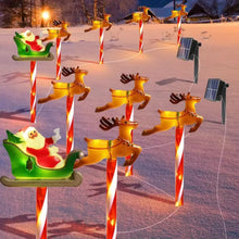 Santa Claus Reindeer Set Solar Powered Christmas Pathway Lights