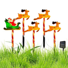 Santa Claus Reindeer Set Solar Powered Christmas Pathway Lights