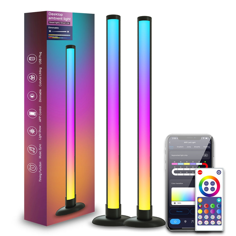 2pcs Smart Light Bars WiFi Ambient LED Lamp with Music Sync