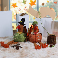 Harvest Festival Thanksgiving Pumpkin Doll Long Hanging Leg Turkey Couple Doll