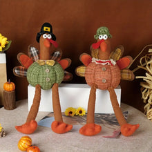 Harvest Festival Thanksgiving Pumpkin Doll Long Hanging Leg Turkey Couple Doll