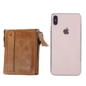 Men's Genuine Leather RFID Blocking Bifold Wallet