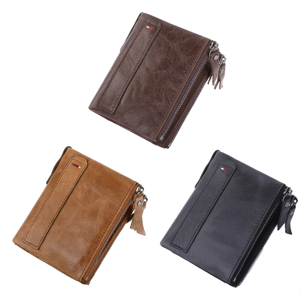 Men's Genuine Leather RFID Blocking Bifold Wallet