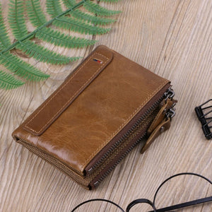 Men's Genuine Leather RFID Blocking Bifold Wallet