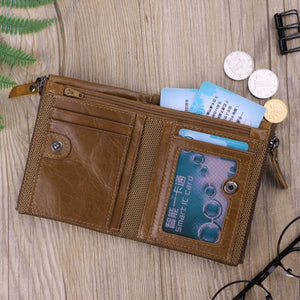 Men's Genuine Leather RFID Blocking Bifold Wallet