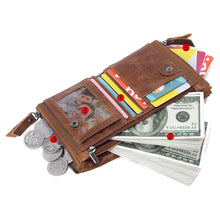 Men's Genuine Leather RFID Blocking Bifold Wallet