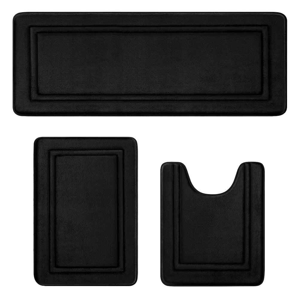 3pcs set Household Non-Slip Bath Mat Absorbent Floor Rug