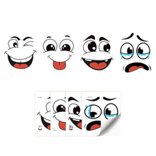 4 sheets Self-Adhesive Cartoon Face Stickers