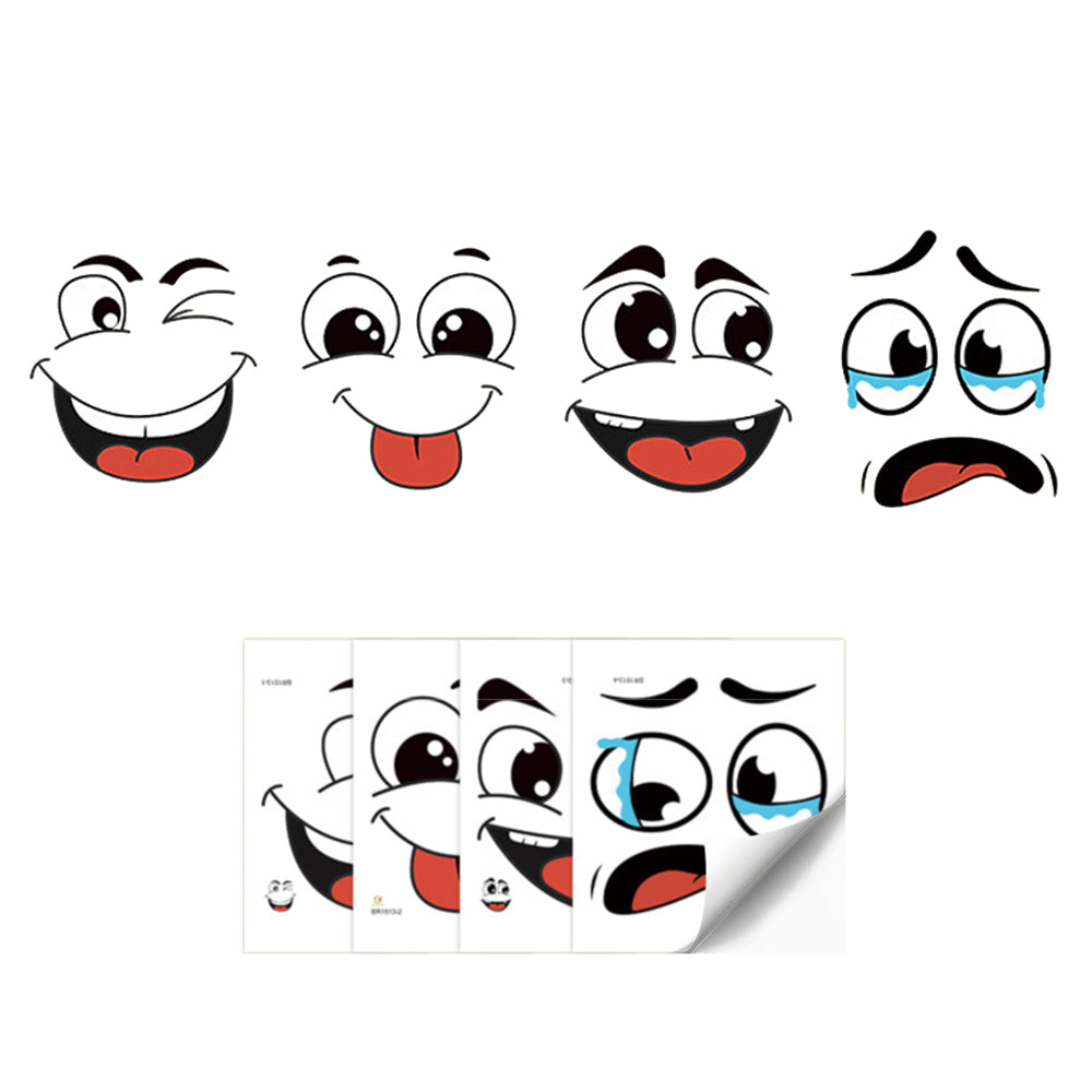 4 sheets Self-Adhesive Cartoon Face Stickers