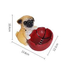 Cute Funny Pug Dog Shaped Resin Rugby Ash Tray