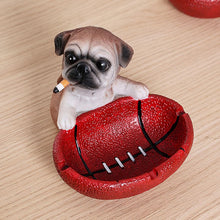 Cute Funny Pug Dog Shaped Resin Rugby Ash Tray