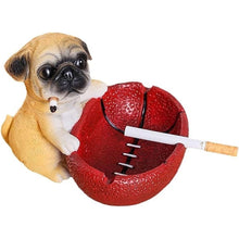 Cute Funny Pug Dog Shaped Resin Rugby Ash Tray